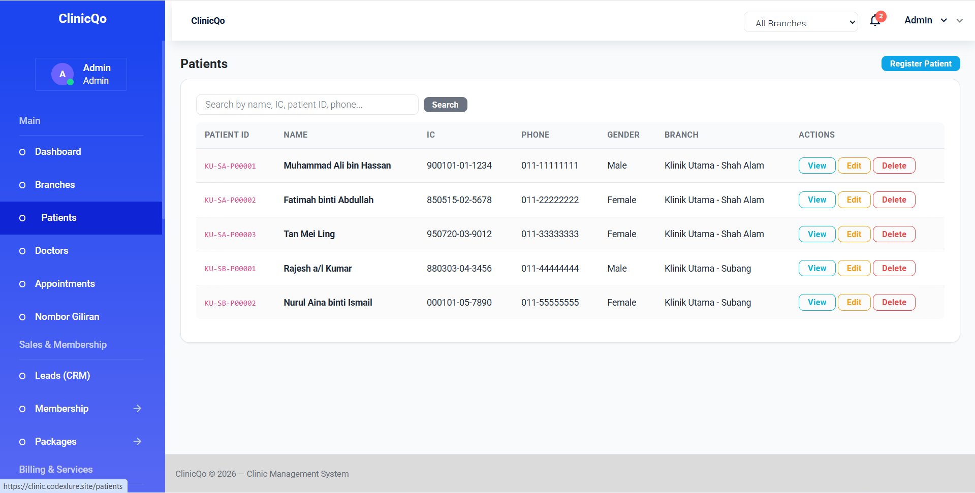 Custom Multi-Branch Clinic Management System — image 3